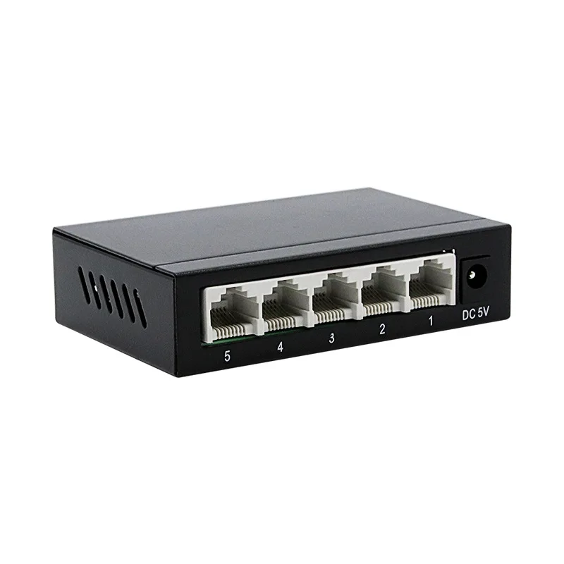 5 Poort Ethernet Switch Voor Pc Monitoring Surveillanc Camera Netwerk Splitter 100/1000Mbps Gigabit Plastic En Metalen Opties