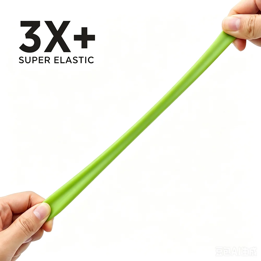 black/bright green  Natural latex solid strip Dia 6mmFlexible/anti-aging/outdoor wear-resistant tensile adhesive tape