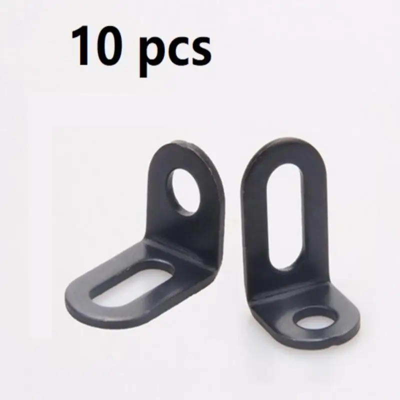 10pcs Metal Corner Braces Brackets Right Angle L Shape Brace Bracket BlackHot