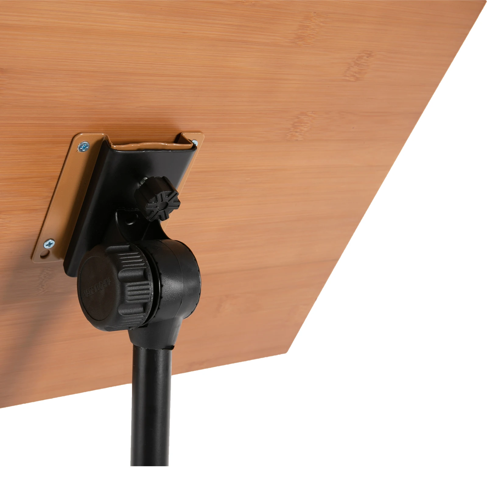 Adjustable Bamboo Sheet Music Stand - Height 27-75", 180° Tilt, 6.6lb Capacity, Black/Brown for All Instruments