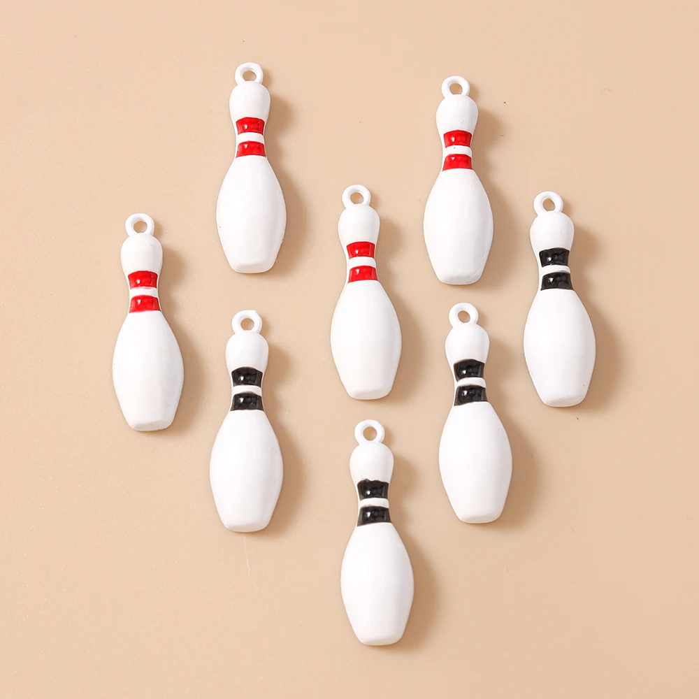 Leslie 10 Stück süße Bowling-Schüssel-Charms für Tropfen-Ohrringe, Armbänder, Halsketten, Schmuckherstellung, handgefertigtes DIY-Zubehör – Detail 3