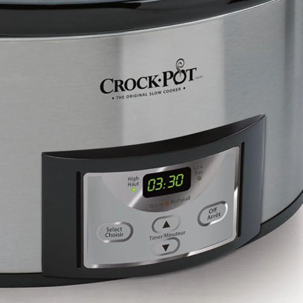 Quart Cook & Carry Programmable Slow Cooker with Digital Timer, Stainless Steel (CPSCVC60LL-S)