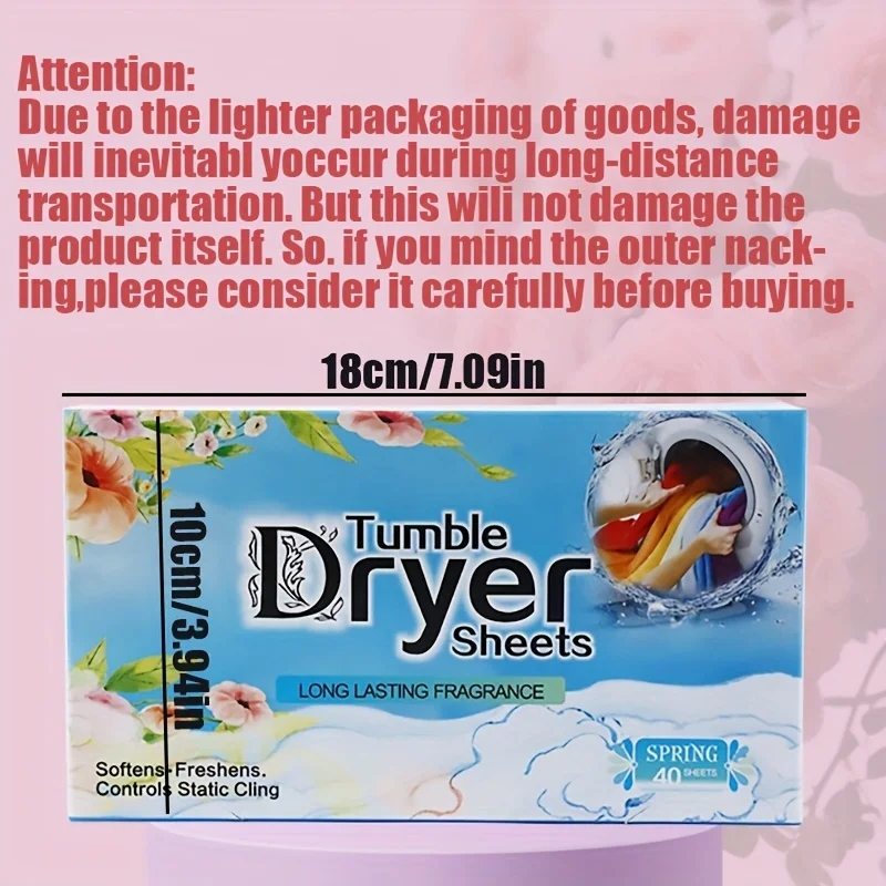 40pcs Fabric Softener Dryer Sheets For dryers Deodorant Aromatherapy Tablets Laundry Companion