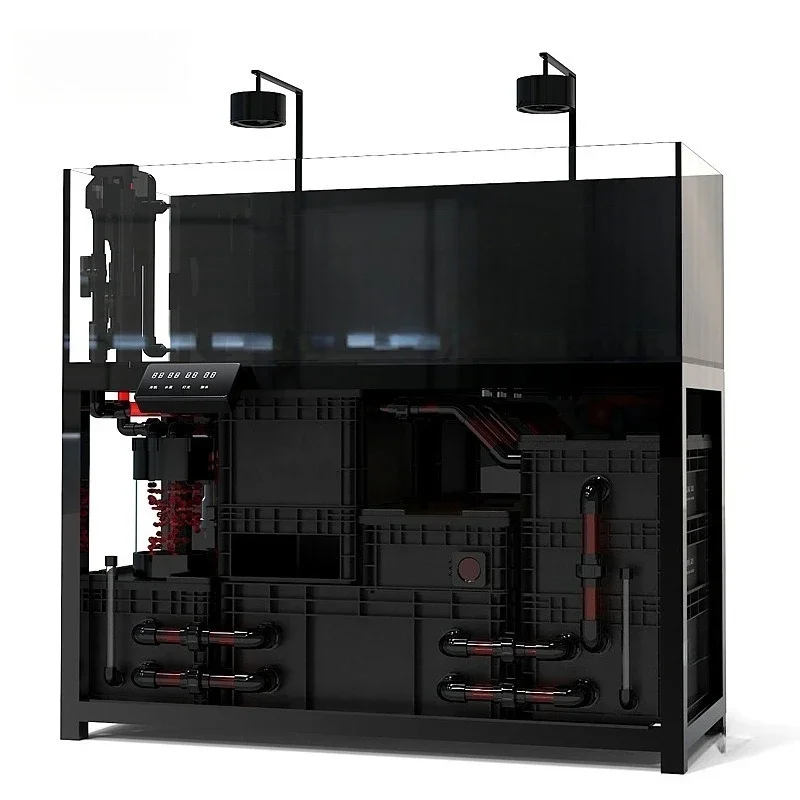 The complete set of fish tank bottom filter system, flow sedimentation compartment filter, fluidized bed