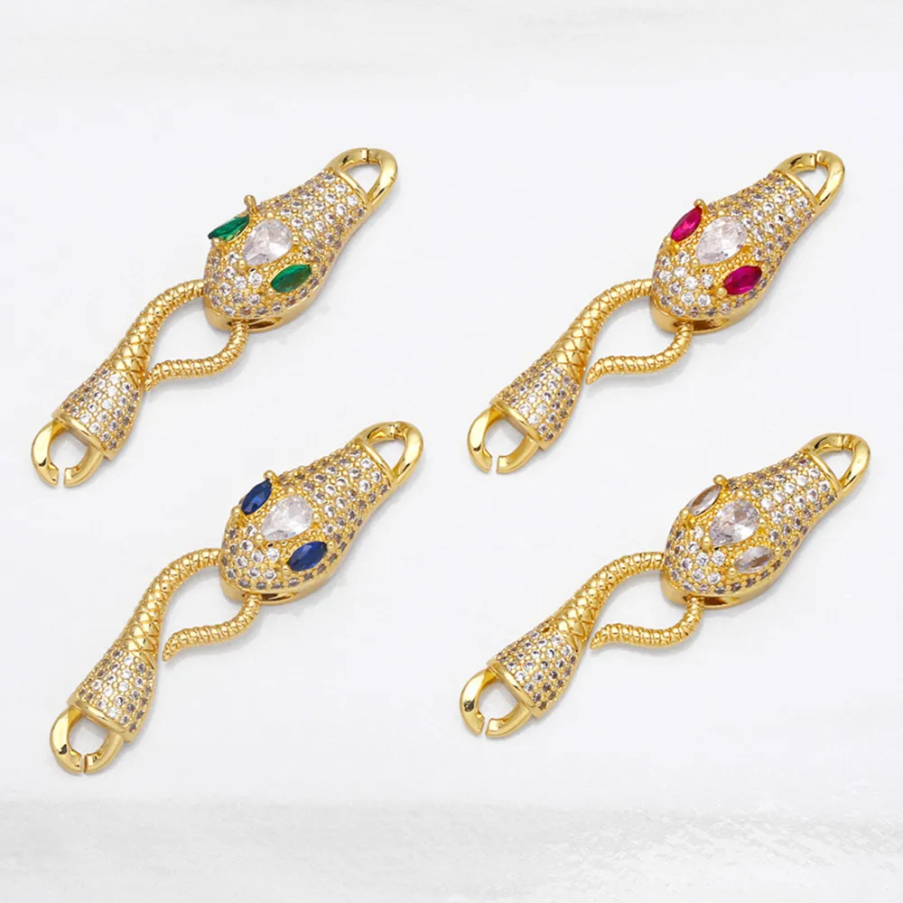 

OCESRIO застежки в виде головы змеи, разъем для браслета, медный, позолоченный, сделай сам, ручная работа, легкий крючок, принадлежности для изготовления ювелирных изделий cnta076