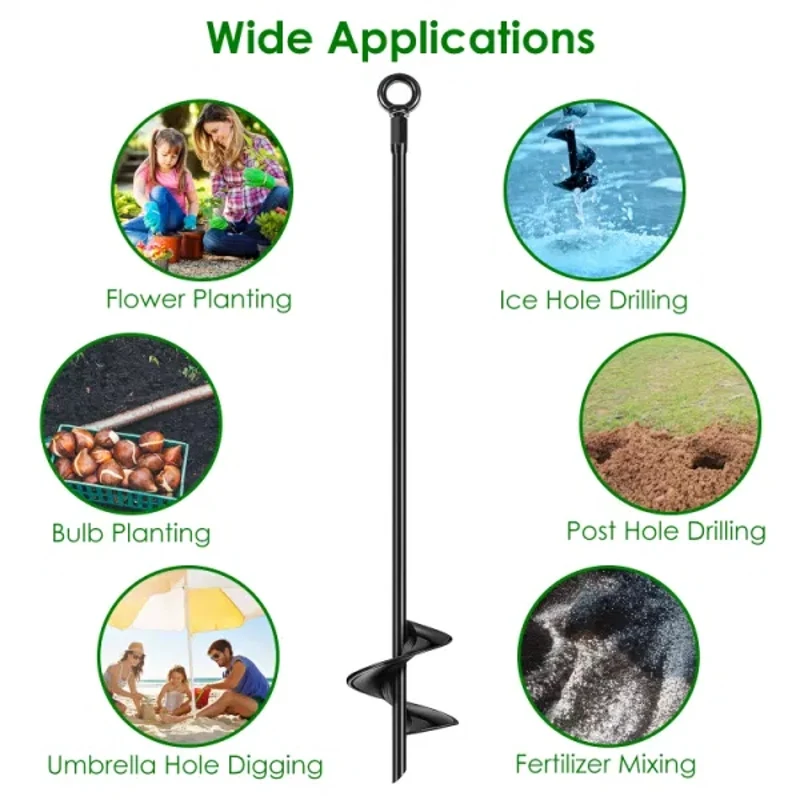 4-PCS Heavy Duty Ground Drilling Stake 2.76 Inch Width Auger Bit Soil Hole Digging Ground Drilling Anchor Rope Stake Fixing Tent