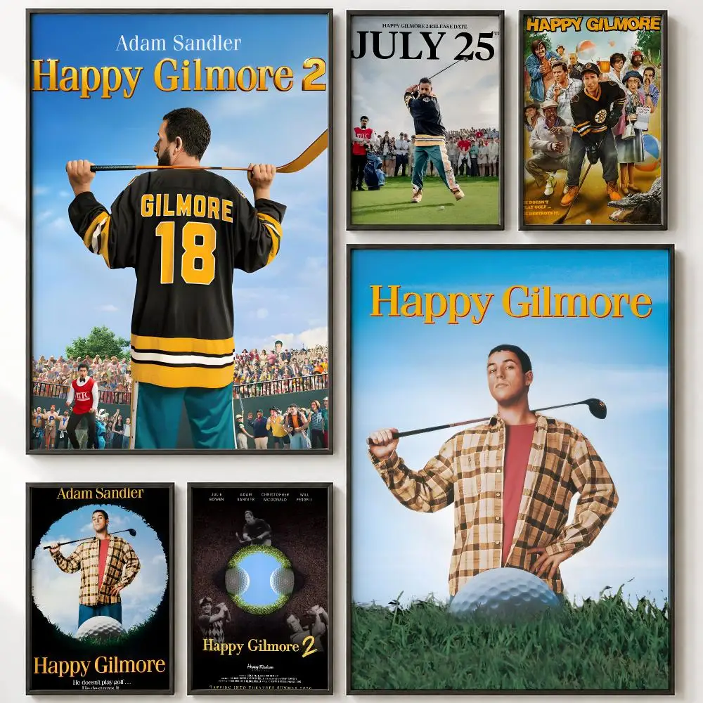 Movie H-Happy Gilmore Painting Calligraphy High-Definition With Textured Finish Modern Style For Hallway Wall Art Decor