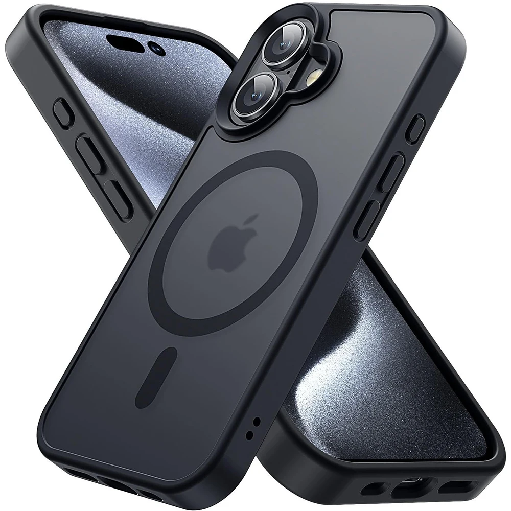 Matte Black Case For Magsafe Mag Safe iPhone 17 Air 16 Pro Max 15 Plus 14 13 Mini 12 11 SE 2022 2020