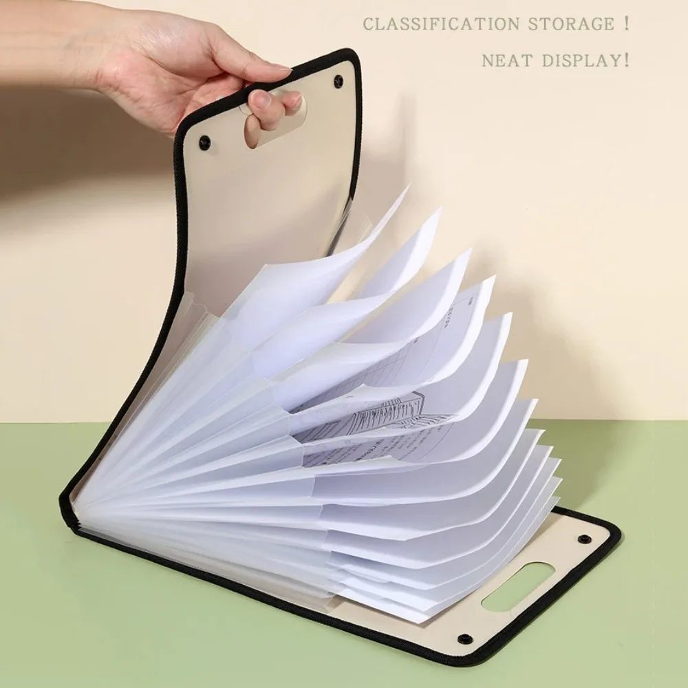 Cartelle Cartella verticale A4 Borsa per organo Cartelle di file portatili a 13 tasche Materiale PP durevole Borsa per archiviazione di file A4 Ufficio