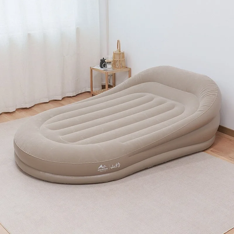 Portable Automatic Air Mattresses Inflatable Sofa Bed Built in Pump Lazy Lounger Flocked Fabric Ergonomic Camp Sleeping Gears