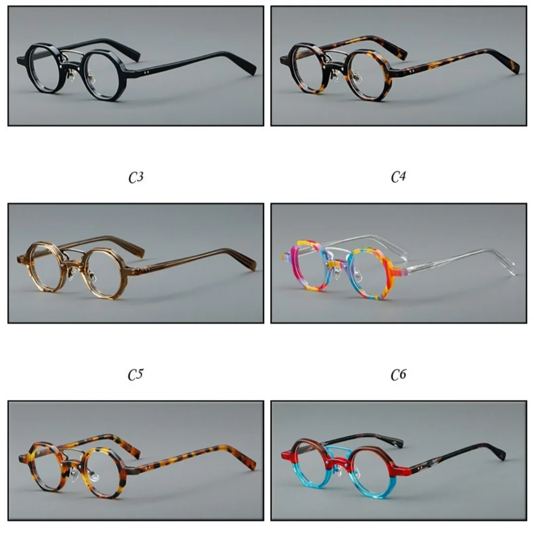 نظارات قراءة فوتوكروميك للرجال مصنوعة يدويًا من الأسيتات نظارات دائرية عدسات بصرية مضادة للضوء الأزرق أو نظارات الإشعاع