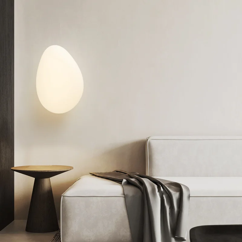 Imagem -02 - Pebble Wall Lamp For Living Room Hotel Background Quarto Cabeceira Corredor Decoração Iluminação Interior Wall Sconce