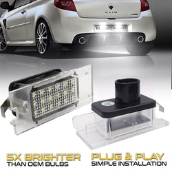 2Pc 6000K LED Number License Plate Light Lamps For Renault Megane II Clio III Laguna II Master II Opel Movano A Nissan Interstar