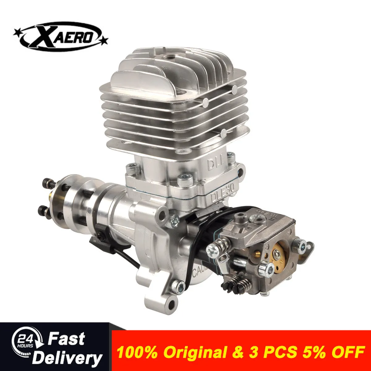 

DLE 30CC Gas Engine Single Cylinder Two Stroke Side Exhaust w/ CDI &Muffler