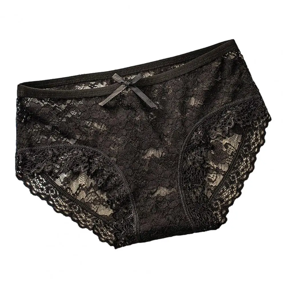Women Sexy Sheer Lace Low Rise Panties Floral Lace See Through Hipster Underwear Stretchy Briefs