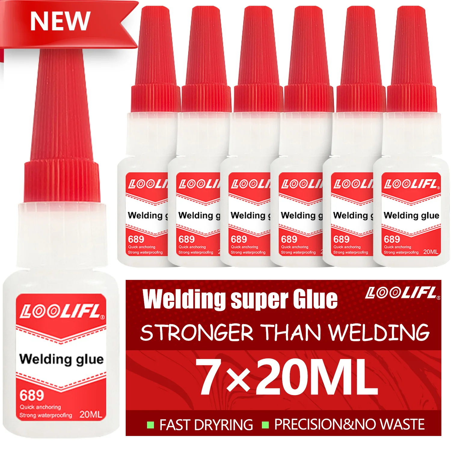 

7PCS welding Super Glue Extra Strong Fast Instant Adhesive Cyanoacrylate Hardware Metal Cars Wood Craft Hobby Seconds Bond 20ml