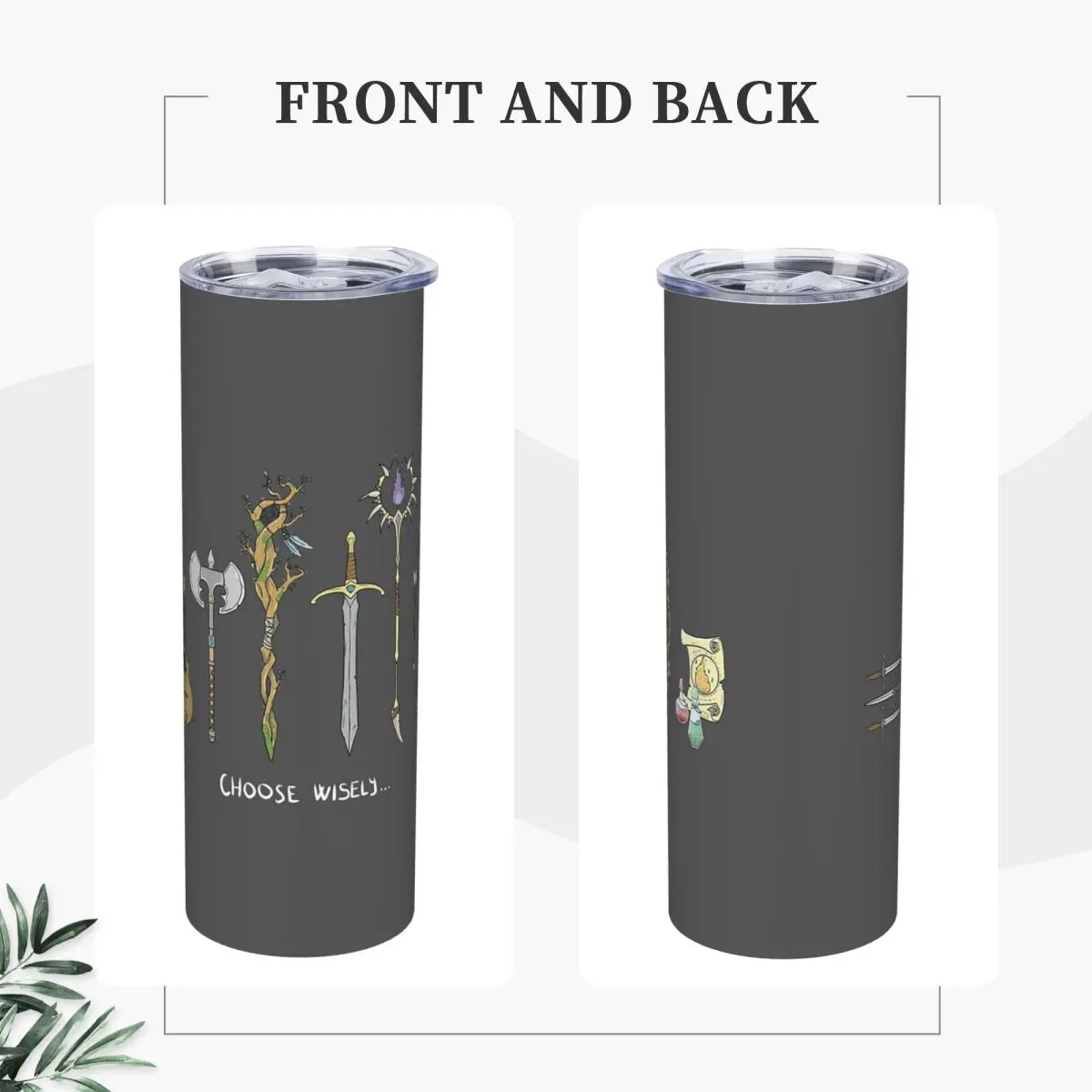 Chose Wisely, DnD Classes Option Stainless Steel Tumbler Vacuum Insulated Mugs Thermal Cold Bottle Straws With Lid 20oz
