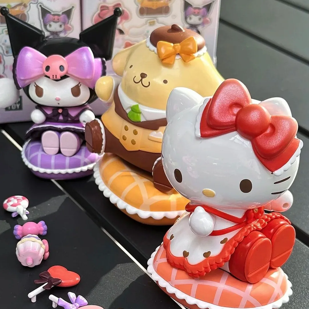 

Sanrio Characters Sweetie Candy Series Blind Box Anime Figure Cinnamoroll Kuromi My Melody Pochacco Pom Pom Purin Collection