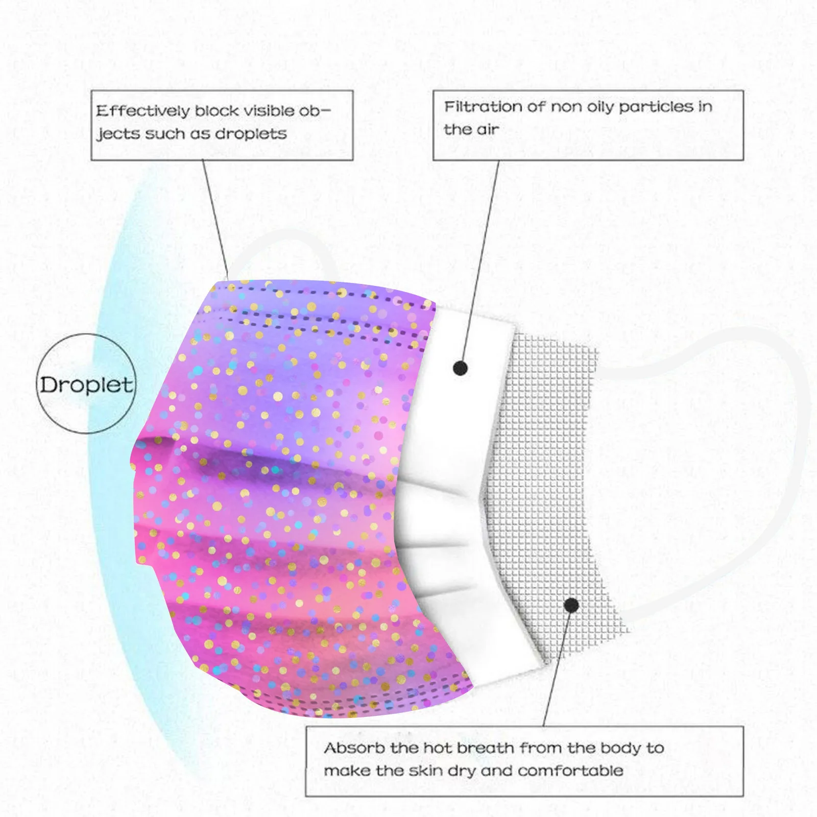 10 قطعة قناع الوجه للأطفال التعادل صبغ طباعة تنفس ثلاث طبقات قناع غير قابل لإعادة الاستخدام الأطفال طباعة الحماية في الهواء الطلق #3