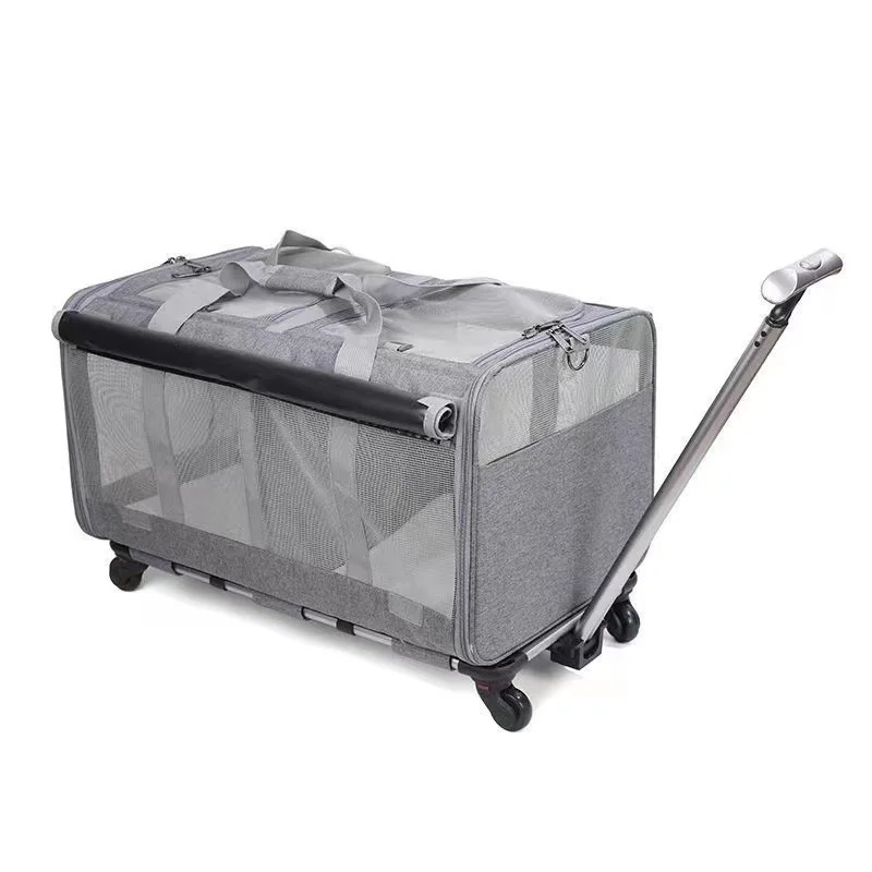 Hatchback cat out bag universal wheel breathable portable portable oblique span large capacity pet trolley case