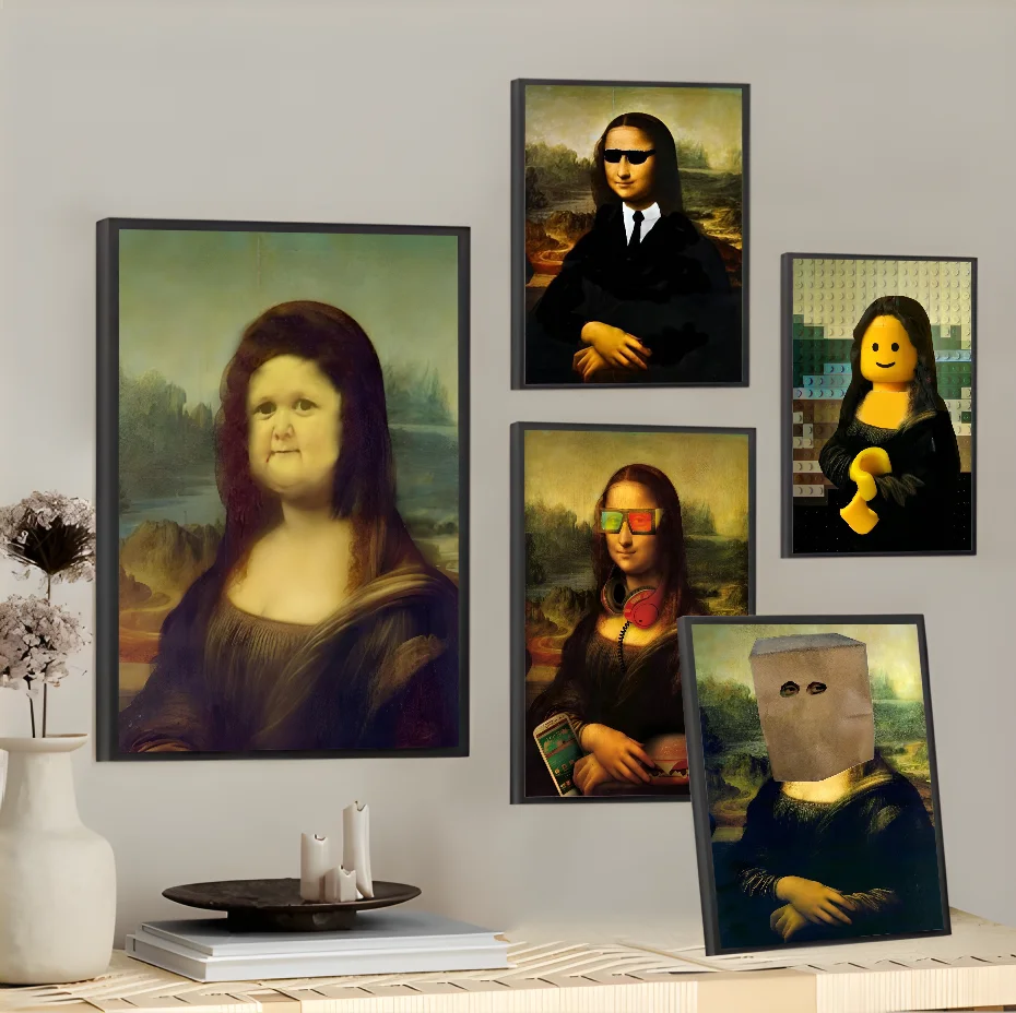 Hasbulla  Mona Lisa Smile funny abstract  Poster Home living room Wall Room Bed bedroom home decoration