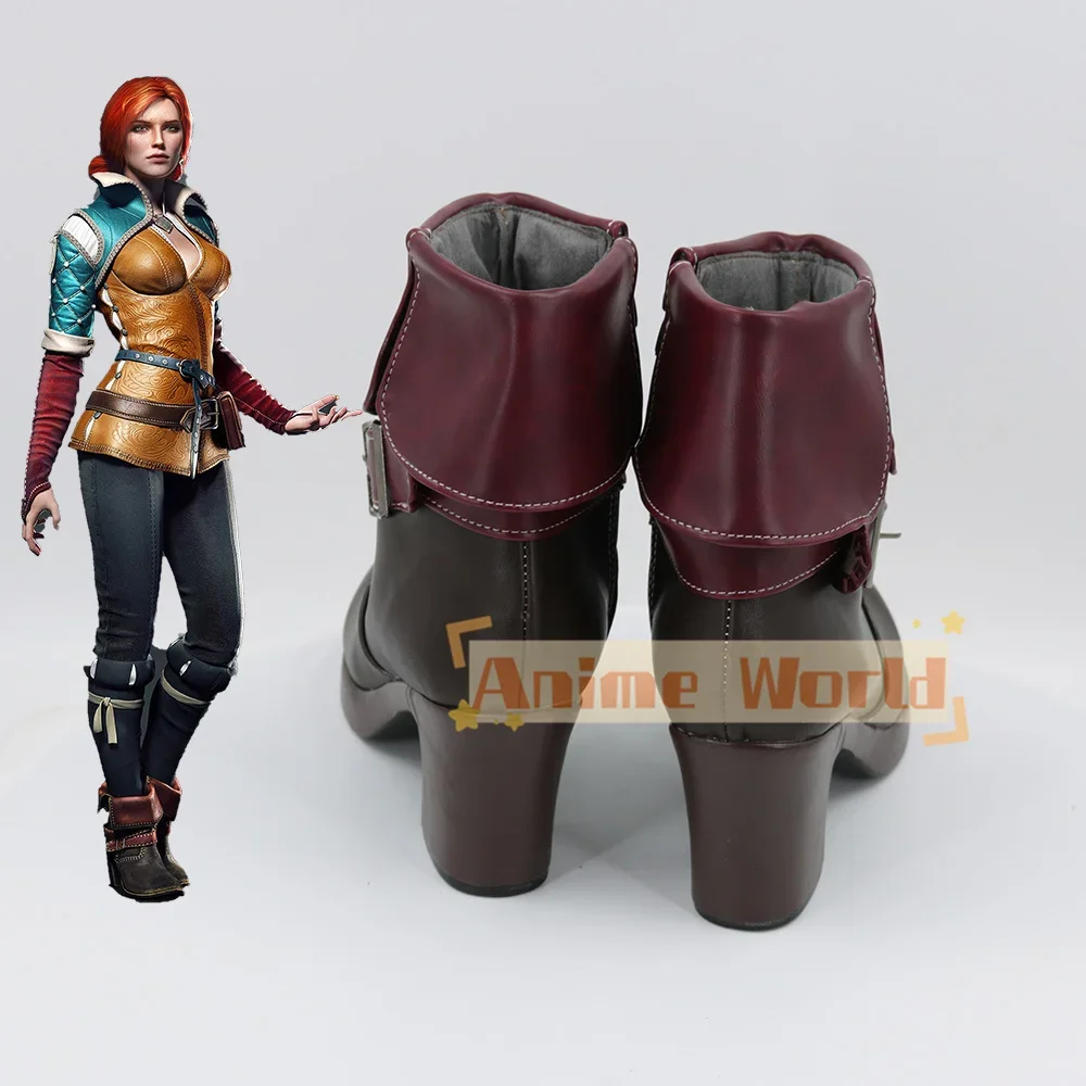 Triss Merigold Cosplay Schuhe Halloween Karneval Stiefel Anime PU Leder Schuhe Cosplay Prop Nach Maß