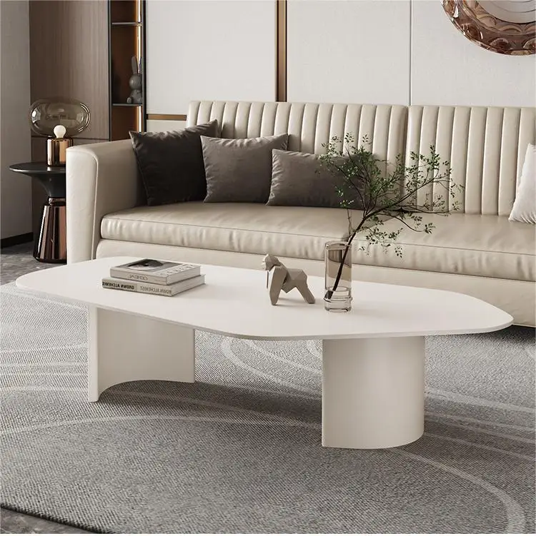 طاولة القهوة الخفيفة الفاخرة الحديثة غرفة المعيشة المنزلية شقة صغيرة الحد الأدنى كريم الرياح غير النظامية الإبداع الشمال #4