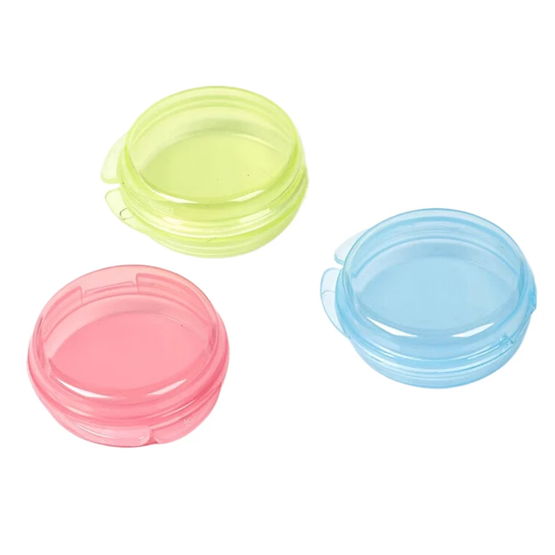 

1PC Mini Round Plastic Box Pill Jewelry Storage Box Container Storage Box Portable Travel Storage Box
