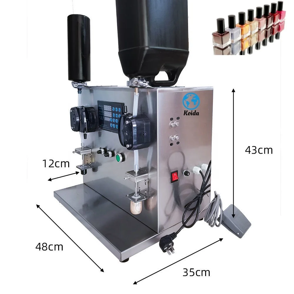 Automatic Double Nozzle Nail Oil Makeup Remover Peristaltic Pump Filling Machine