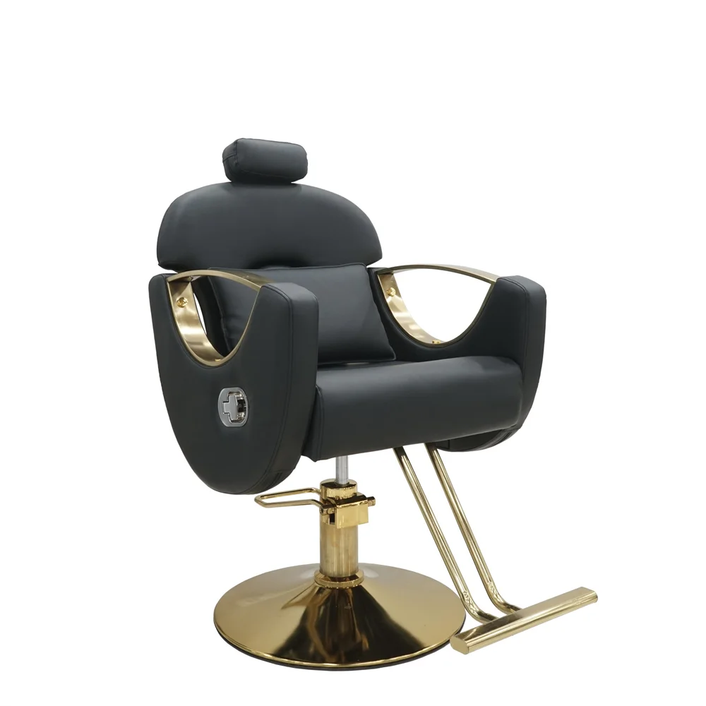 Professional Salon Barber Chair Synthetic Leather Hydraulic Pump Stainless Steel Base Portable Hair Styling Chair For Workshop