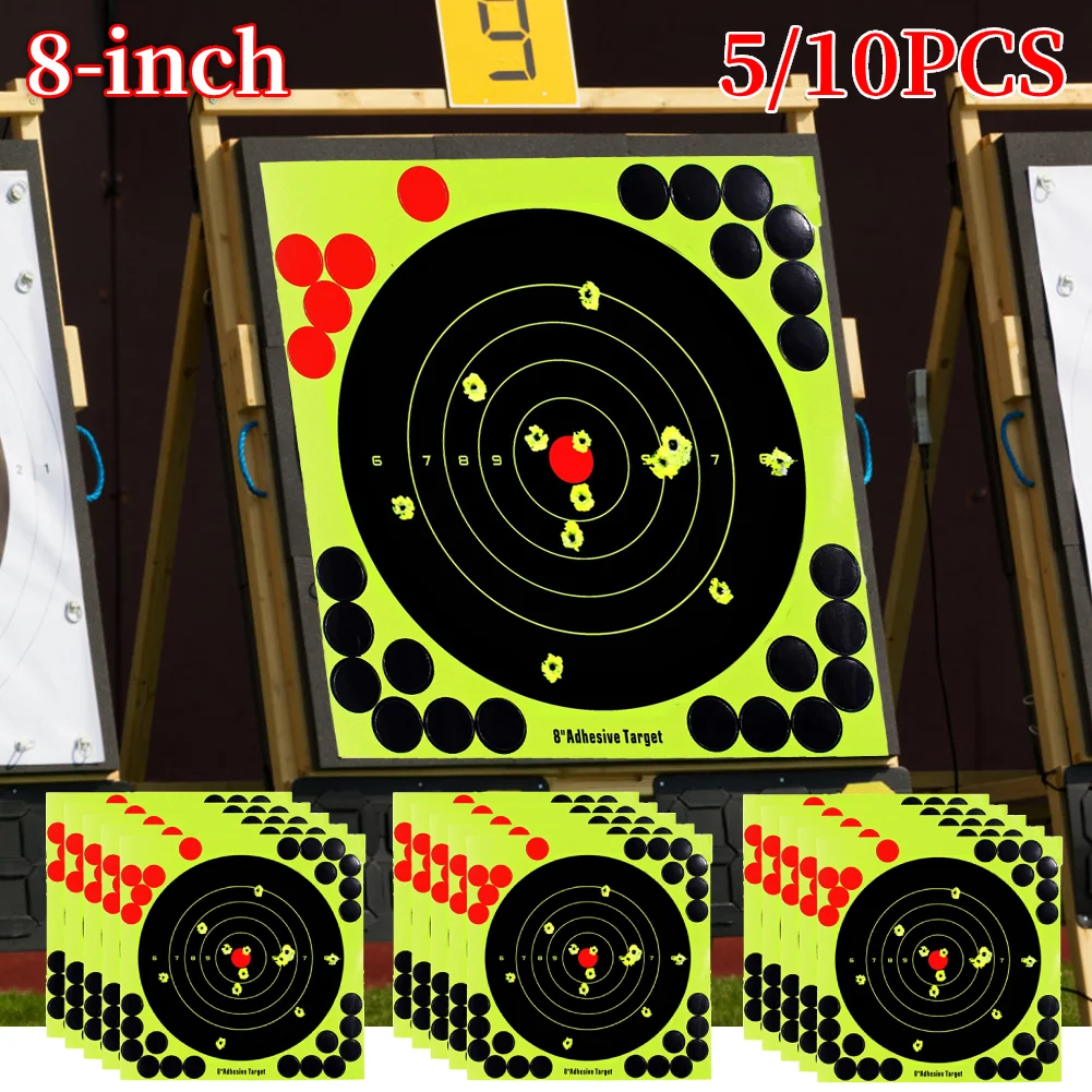 5/10Pcs Round Target Pasters Reactive Splatter Targets Sticker Paper 8 inch Self Adhesive Stickers Shooting Training Accessory ﻿