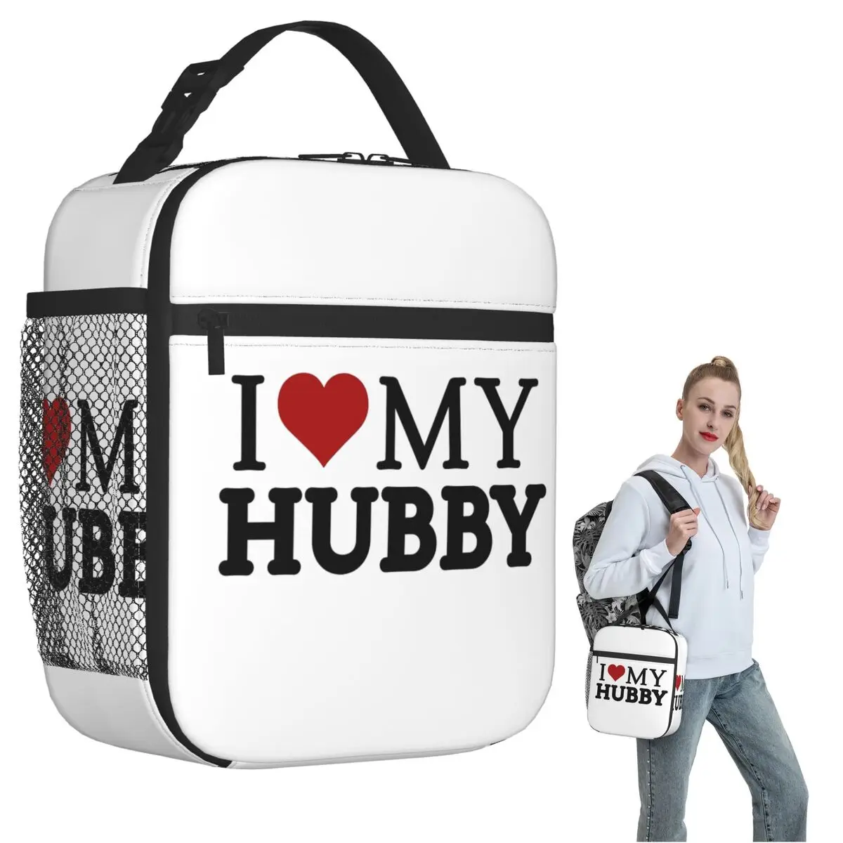

I LOVE MY HUBBY Термосумка для обедов для женщин и детей, портативная сумка-холодильник для еды, термосумка-тоут