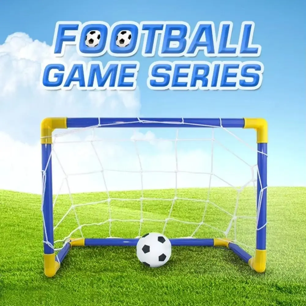 Removable Net Soccer Goal Post Net Set High-Strength Frame with Inflatable Pump Indoor Soccer Post Frame Kit Foldable