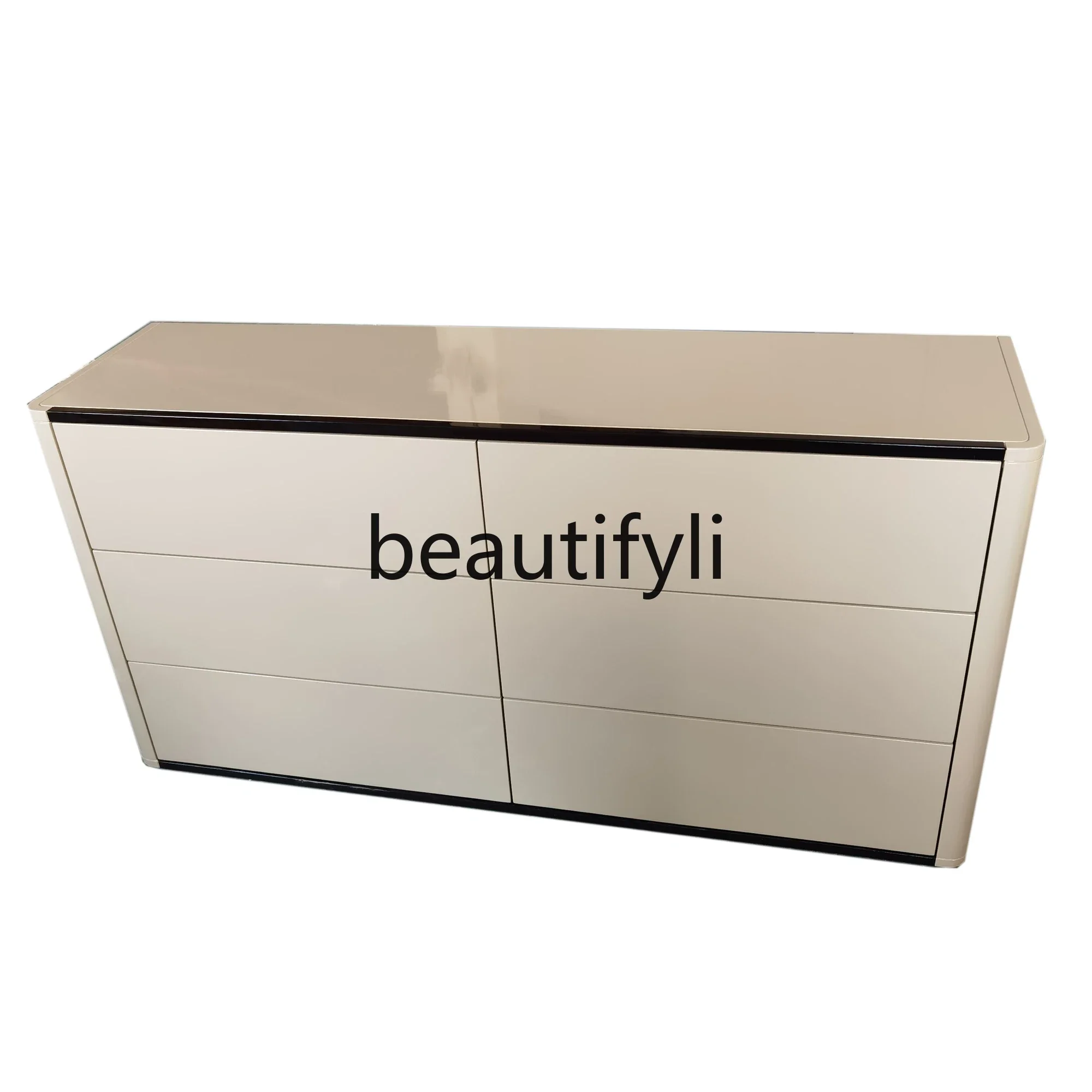 Italian light luxury door cabinet dining side cabinet high-end wall simple bedroom six chest cabinet solid wood