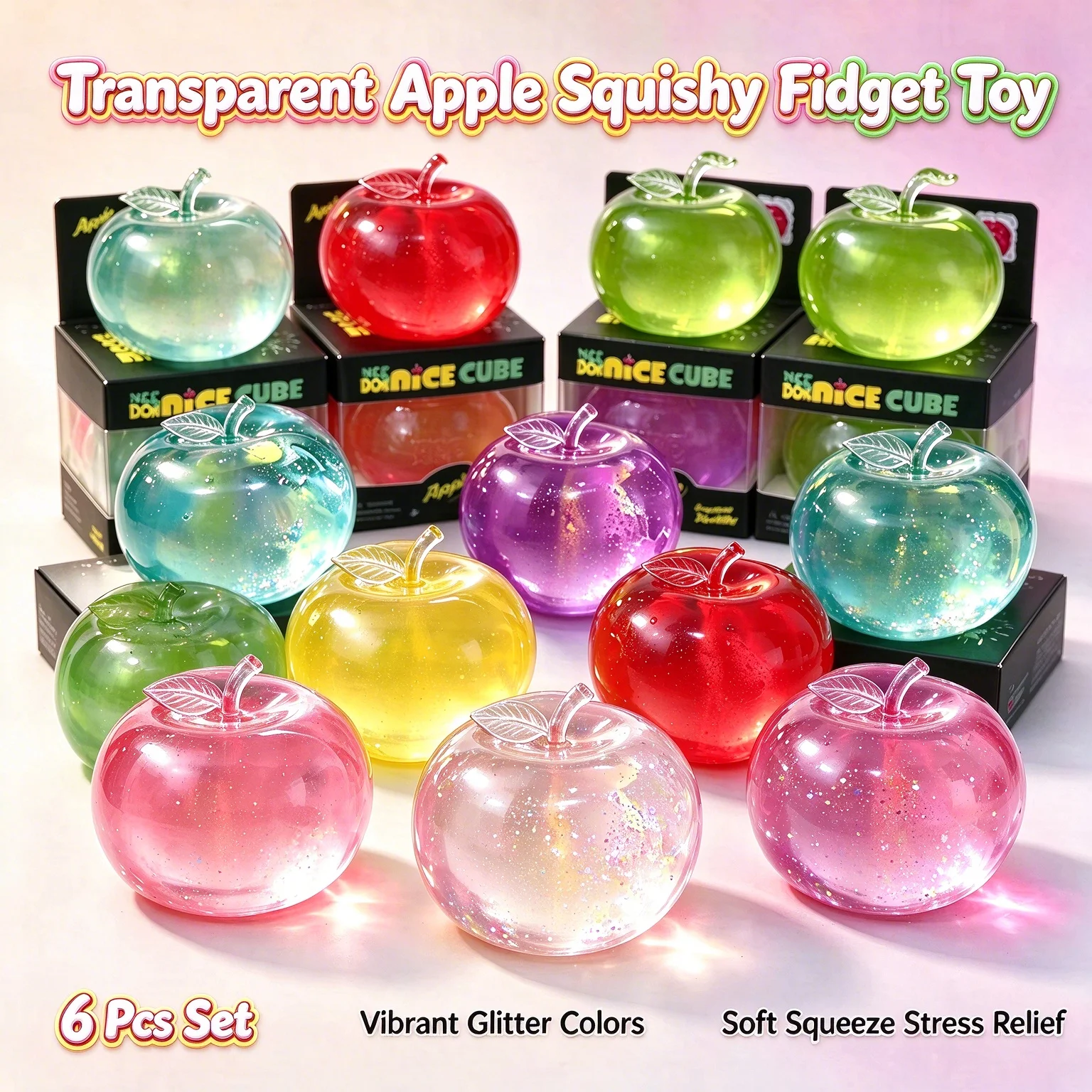 1 pièce, jouet anti-stress en forme de pomme, jouet à presser pour soulager le stress, jouet à main anti-anxiété, jouet extensible en forme de fruit, jouet à montée lente, cadeau original.