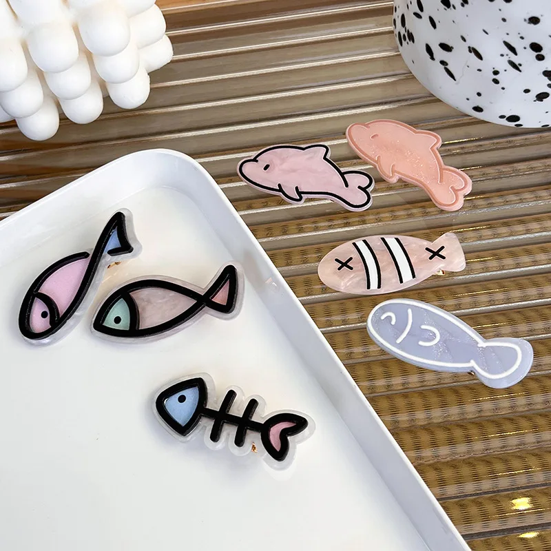 UXSL Cute Cartoon Small Fish Hairclips Girl Sweet Bangs Clips Color Hairpins Headdress Women Fashion Barrettes Hair Accessories