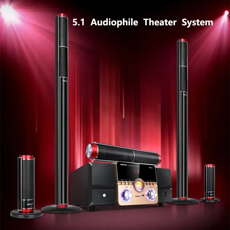 Imagem -02 - Subwoofer Bluetooth Febre de Alta Potência Hifi Polegada Alto-falante Ativo 5.1 Conjunto de Áudio de Teatro em Casa de Madeira pc Fibra Coaxial 8o Vias