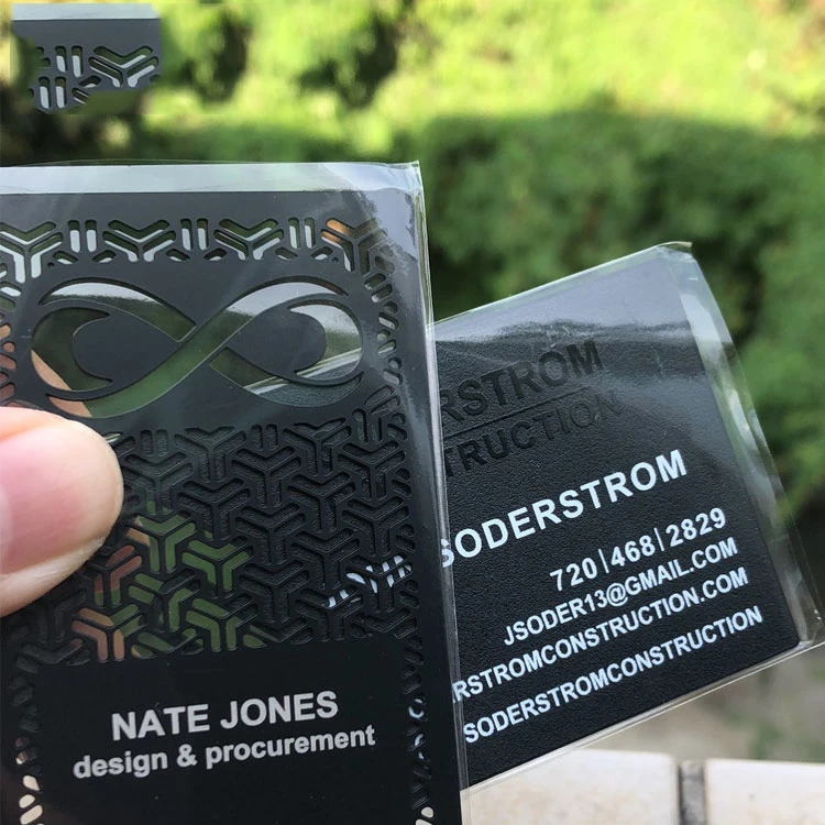 Customized query High Quality Customized Chip Metal 304 Stainless Steel Laser Cut Black Visiting Card Nfc Business Metal Blank C