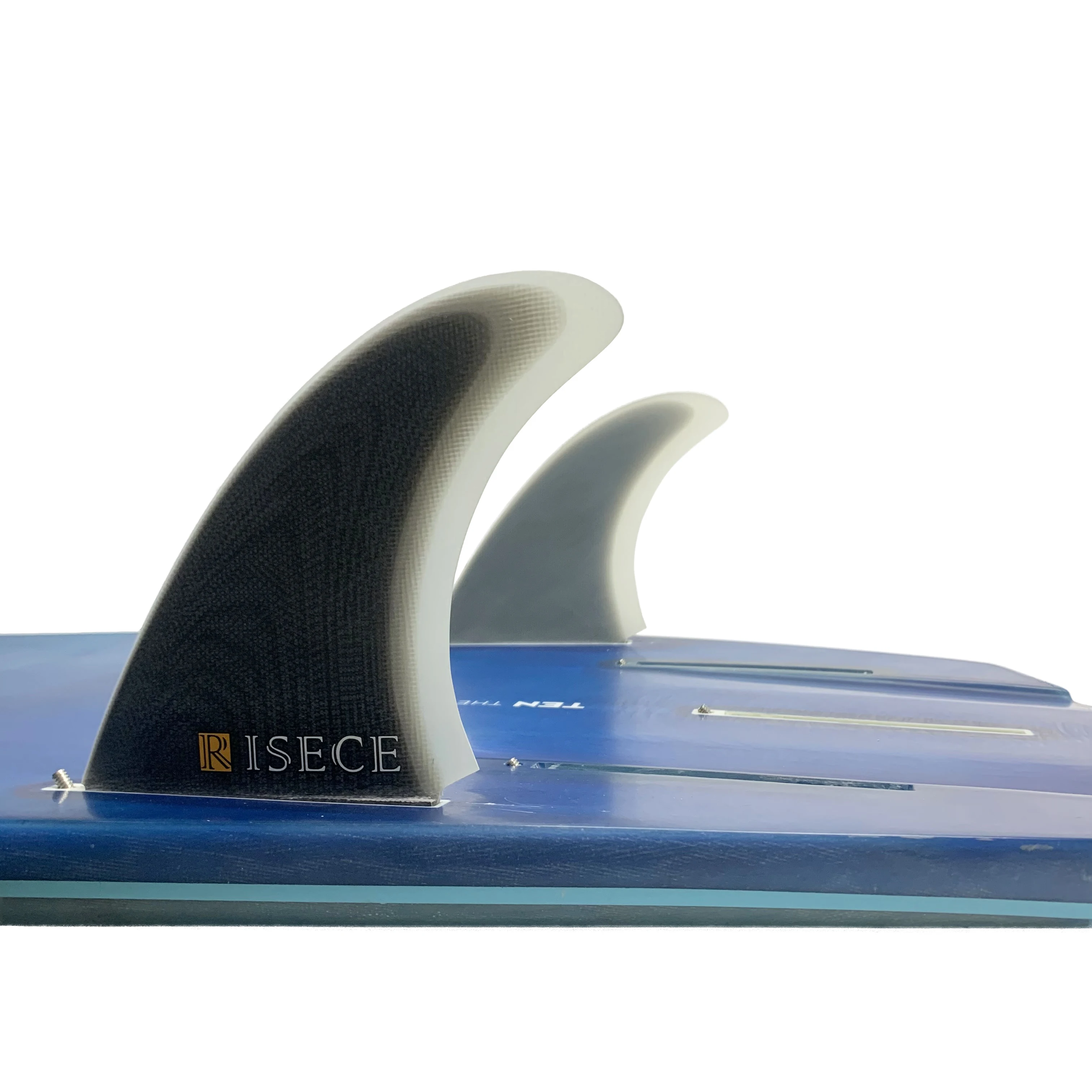 

RISECE FCS II Fiberglass Twin Fin Surfboard TWINNIE Fin 3 Color Black/Gray/Clear Glass Fin 2PC/SET