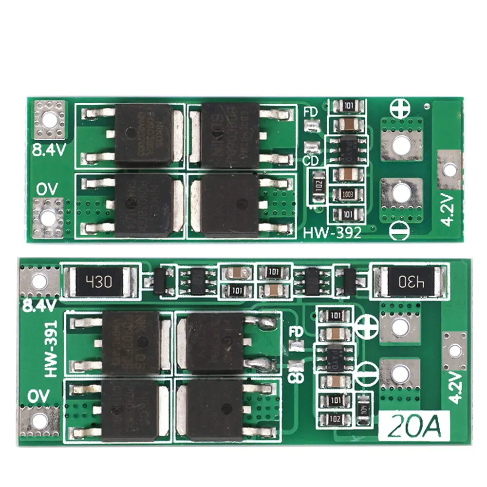 2S 20A 7.4V 8.4V 18650 Lithium Battery Protection Board/BMS Board Standard/Balance For DIY