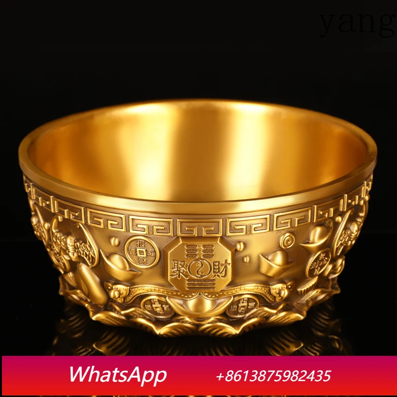 

Brass Treasure Basin Decorative Piece Five Blessings Money Saving Living Room Office Shop Decor