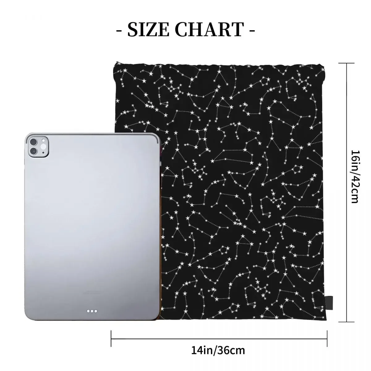 Zodiac Star Constellations Pattern Backpacks Multi-function Portable Drawstring Bags Sundries Bag BookBag For Travel Students