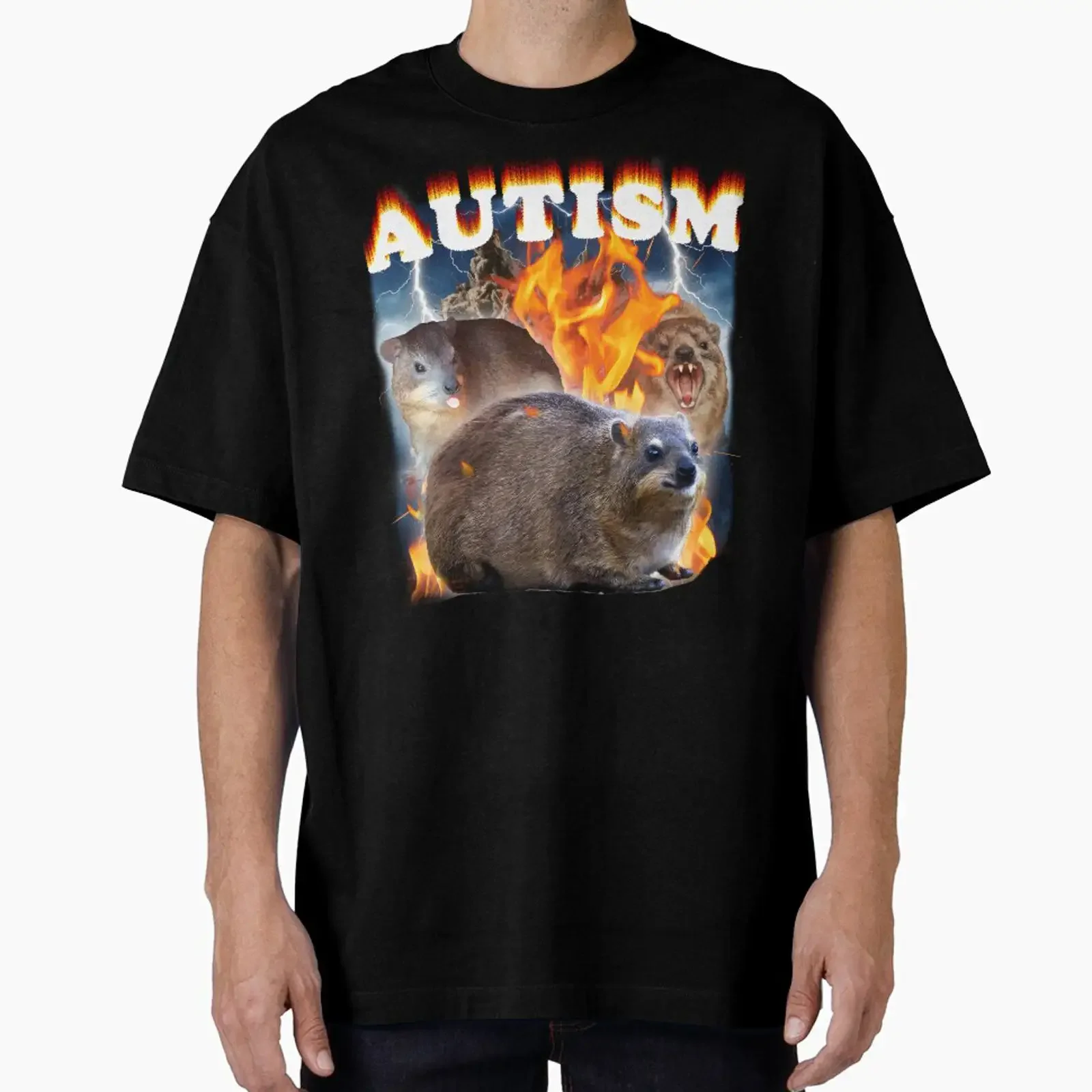 Funny Hyrax Meme T Shirt designed and sold by MemishDesign vintage Washed Stylish Soft graphic Unisex Comfortable