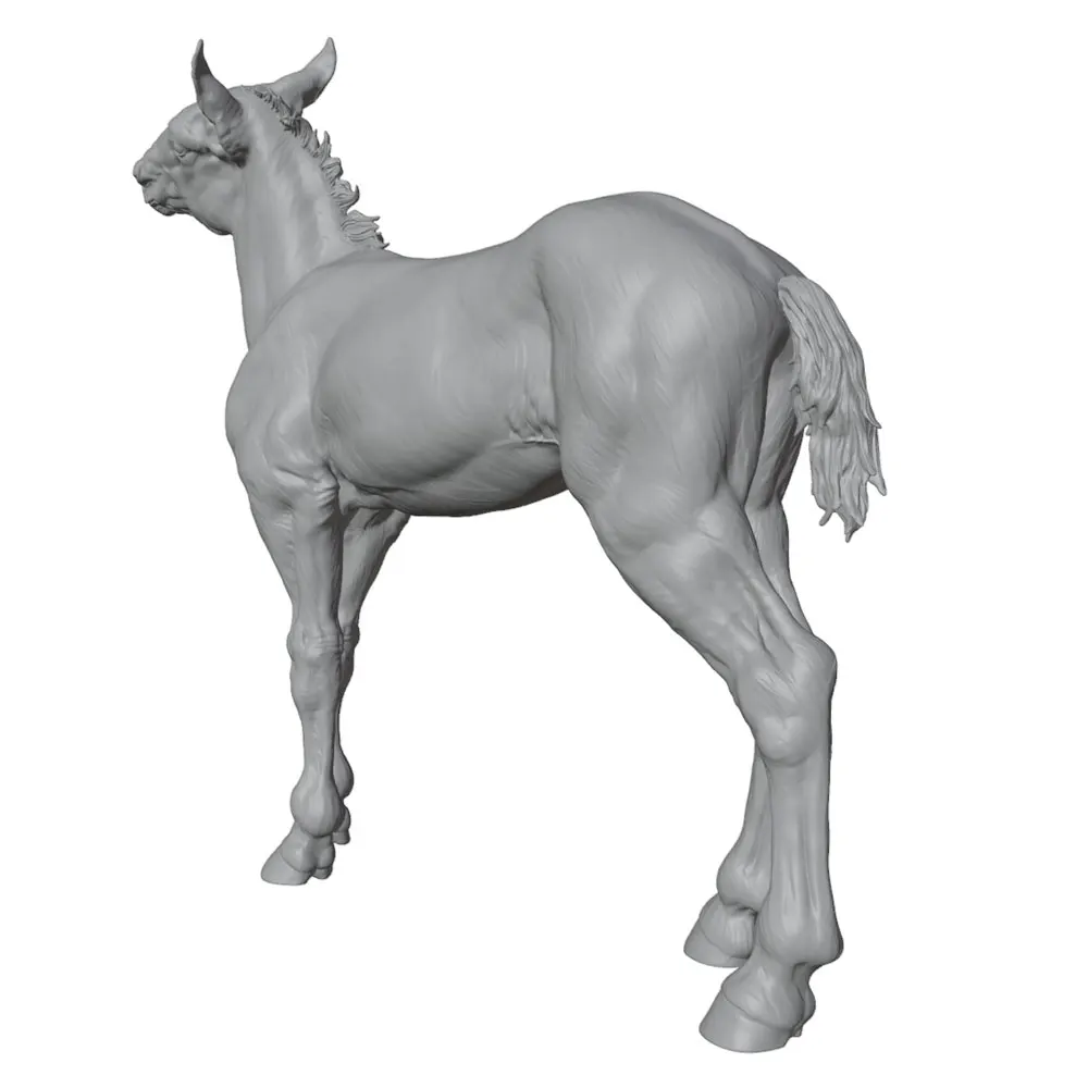 High-Detail Printing, Realistic Horse Miniature Resin Statue, Handmade Model Kit, 3D Printed, Unpainted Resin Model That Requires Hand Painting, Miniature Model, Suitable for DIY Landscapes, Creative Scenes, Miniature Scene Arrangements, and Macro Photography - view 2