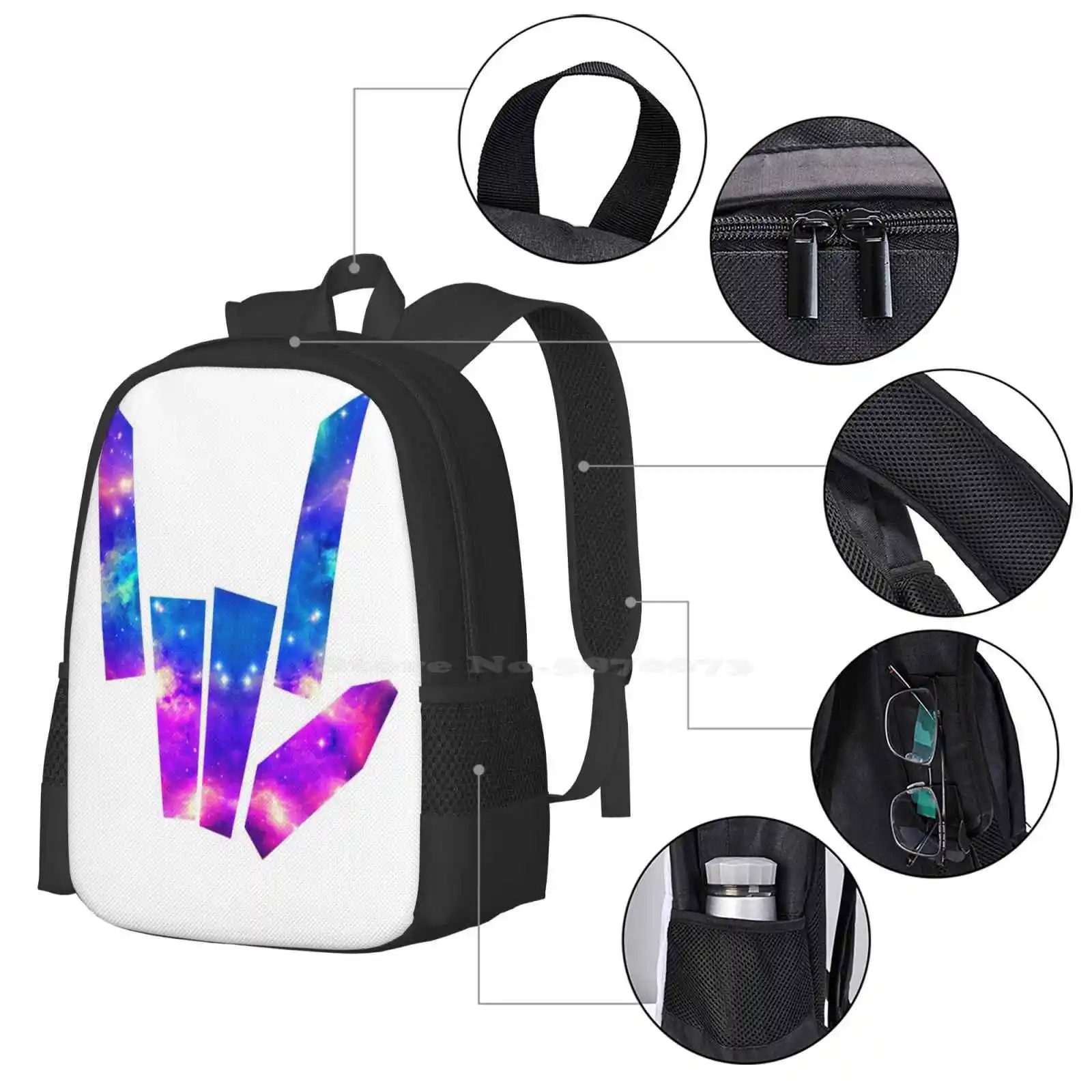 Share The Love Galaxy Logo Pattern Design Mochila Mochilas escolares Share The Love Sharer Vlogger Gamer Youtube Fan Kids Galaxy Logo