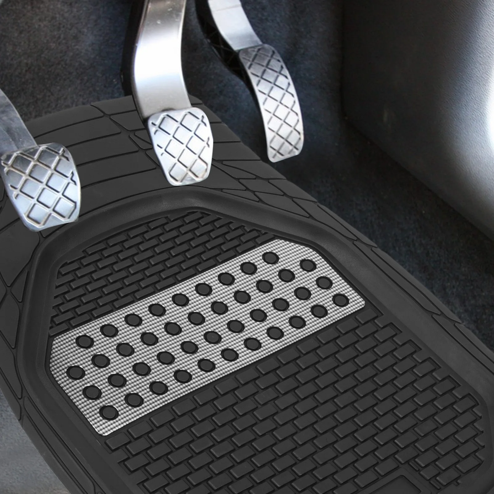 

Waterproof Wear-resistant Car Floor Mats PVC Nonslip Easy Clean Driver Side Single Piece Truck All Weather Accessories