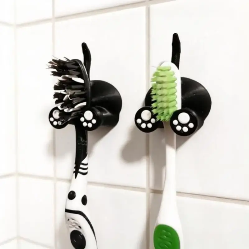 1pc 3D Printed Charming Black Cat Toothbrush Stand Adorable Kitty Bathroom Storage Cute Bath Decoration For Women