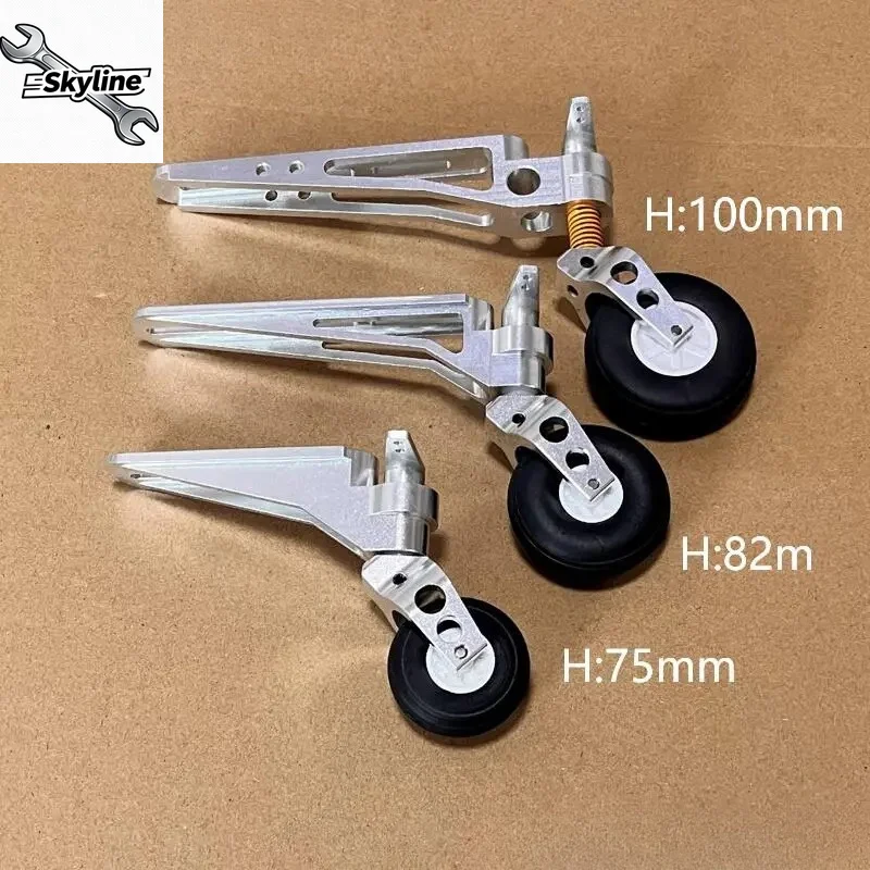 75/82/100mm Aluminum Alloy Tail Landing Gear, Spare Parts for 5–20kg Gas Powered Jet RC Airplane Large DIY Model