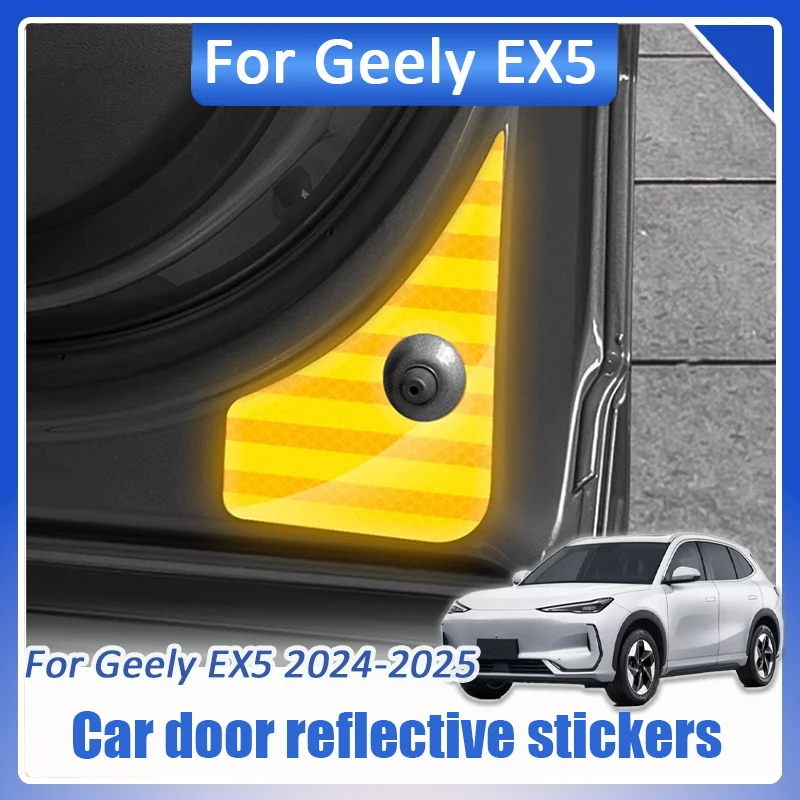 

For Geely EX5 Galaxy E5 2024 2025 Car Door Reflective Safety Decal Night Collision Warning Anti-Collision Reflective Sticker