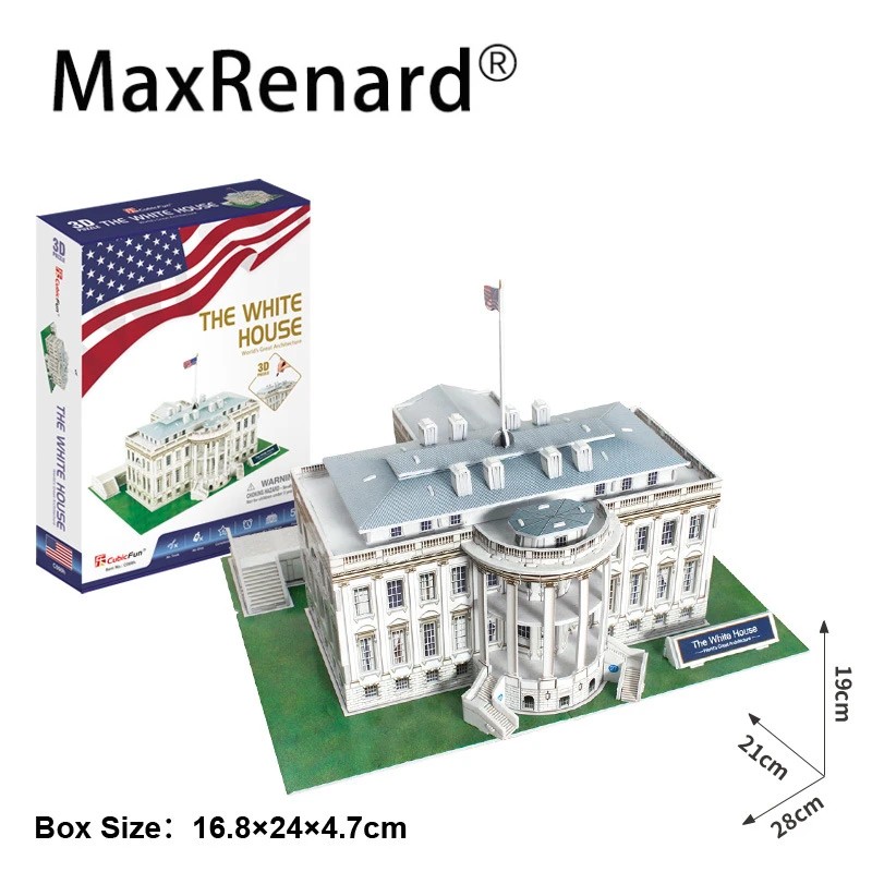 MaxRenard 3D Stereo Puzzle Paper DIY Model White House World Famous Constructions Toys for Kids Adult Gift Home Decoration